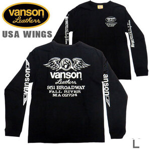 VANSON / バンソン 長袖Ｔシャツ VLS-04「USA Wings」サイズL　モトブルーズ別注