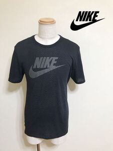 NIKE ナイキ ビッグロゴ Tシャツ ブラック 総柄 トップス サイズXL 180/96A 半袖 黒 873138