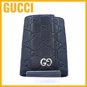 GUCCI グッチ 6連キーケース レザー グッチシマ マーモント 473924 496085 ブラック キーリング GG柄 メンズ レディース