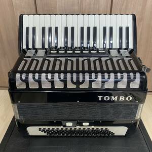 即演奏可能 アコーディオン TOMBO J80 34鍵盤 鍵盤楽器 楽器　ブラック ハードケース