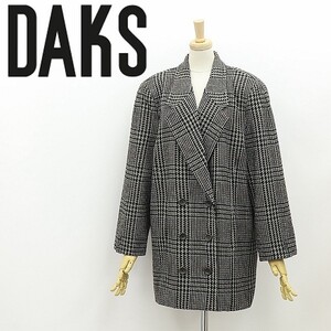 ◆DAKS ダックス×WILLIAM BROWN社 グレンチェック柄 ウール ツイード ダブル コート 11AR