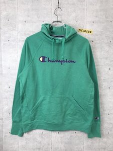 Champion チャンピオン メンズ 裏起毛 ロゴプリント スウェットパーカー M 緑