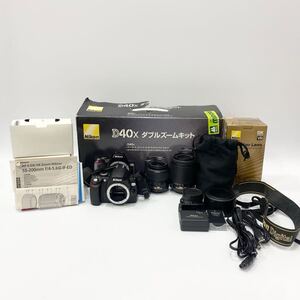 【動作確認済み】Nikon ニコン D40X ダブルズームキット レンズ シャッター フラッシュ AF-S DX NIKKOR ED 18-55mm VR ED55-200mm