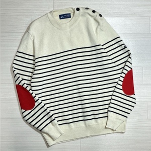 SAINT JAMES/セントジェームス/MARINE SWEATER/Elbow Patch/マリンセーター/エルボーパッチ/ニットセーター/ショルダーボタン