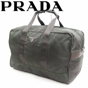 ◆PRADA/プラダ ナイロン トラベル ボストン ハンド バッグ ダークグリーン系