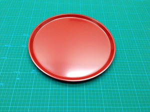 お皿の様な赤い丸い盆■10.0朱塗り丸盆■茶道具