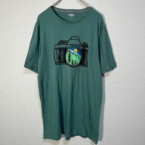 オールドネイビー　半袖Tシャツ　カメラ　アウトドア　キャンプ　グリーン29 古着　入手困難　激レア　希少 人気　ビッグサイズ　ゆるだぼ