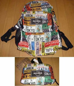 【送料無料】HARD ROCK CAFE◆折りたたみリュック◆Backpackバックパック【新品・タグ付き】ハードロックカフェ☆カバン★エコバッグ★旅行