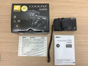 ◯営HM043-A2T60【埼玉発】Nikon ニコン COOLPIX A900 N1511 デジタルカメラ デジカメ ブラック 通電動作確認済み データ削除済 充電器欠品