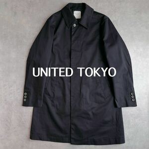 美品　UNITED TOKYO ユナイテッドトウキョウ　ステンカラーコート　コート　ジャケット　ネイビー　S コットン 紺色