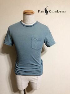 【良品】 Polo Ralph Lauren ポロ ラルフローレン インディゴ クルーネック Tシャツ トップス サイズS 半袖 インディゴブルー 170/92A