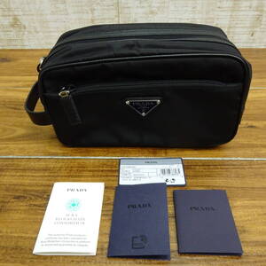 新品同様◇PRADA | プラダ　2NA819　TESSUTO +SAFFIAN　レザー　トラベルポーチ　バッグ　メンズ