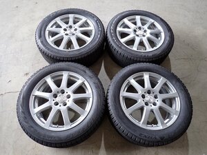 YS15076【送料無料205/55R16】プリウス インプレッサ 86 BRZなどに BS VRX2 中古スタッドレス ★16×6.5J 100/5H ET48★1円スタート