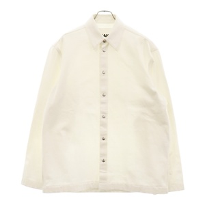 JIL SANDER ジルサンダー Cotton Shirt J21DL0137 J46463 アームロゴ 長袖コットンシャツ ホワイト