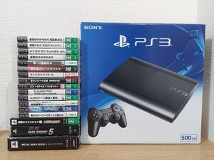 PS3本体 CECH-4300C+ソフト17枚セット/METAL GEAR SOLID/GRAN TURISMO/ディスガイア/初音ミク/戦国BASARA/スーパーロボット大戦