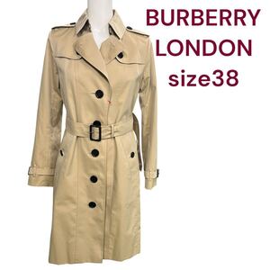 BURBERRY LONDON 美形　トレンチコート size38 ベージュM、9号 バーバリー　ロンドン