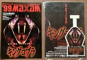 ビデオチラシ+POP『 キングコブラ』（1999年） パット・モリタ デヴィッド・ヒレンブランド KING COBRA 蛇 動物 パニック 非売品
