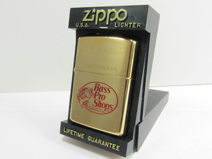 ■■（25） ZIPPO ジッポー オイルライター BASS PRO SHOPS ブラックバス ゴールドカラー1994年 ケース付■■