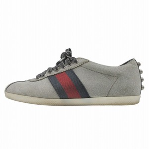 グッチ GUCCI シェリーライン ラメ グリッター スニーカー シューズ 靴 タイガー ローカット 419544 サイズ35 1/2 シルバー レディース