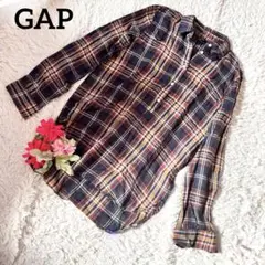 GAP【2way】【チェック】【ラメ】【X X S】半袖長袖シャツ