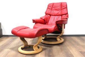 GMHS21B○EKORNES / エコーネス Reno レノ ストレスレスチェア オットマン リクライニングチェア 本革 パロマオレンジ ノルウェー 約44万