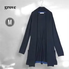 grove グローブ 長袖 ロング カーディガン M 黒 ニット