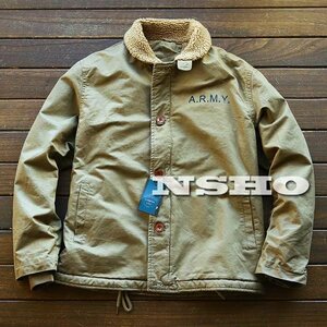 表記XXXXL■最高級6万◆G.GABRIEL メンズ U.S.NAVY 高級 裏ボア ミリタリー N-1 デッキジャケット ブルゾン