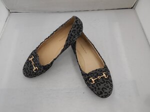 【tsumori　chisato　WALK】ツモリチサトウォーク　レディースビットバレエパンプス　グレー　パンサー柄　スウェード　24cm　SY02-CEH