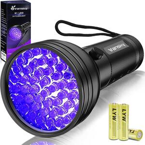 Vansky ブラックライト UV 懐中電灯、51 LED ブラックライト ペット尿探知機 犬/猫の尿、乾燥した汚れ、トコジラミ 