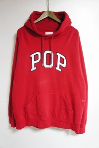 美品POP TRADING COMPANYポップ トレーディング カンパニー HOODED SWEAT スウェット パーカー 赤1229M