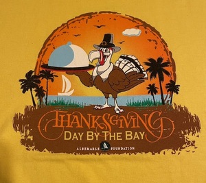 25★USA古着★鳥 イラスト＆メッセージプリントTシャツ THANKS GIVING イエロー★2XLサイズ Jerzees