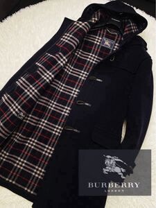 s89 希少speciality wool duffle!◎定価24万●BURBERRY LONDON●メルトンウールダッフルコート バーバリーコート メンズL 英国製　良好