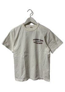 ザ フラットヘッド THE FLAT HEAD プリント 半袖 カットソー Tシャツ 38 ホワイト トップス メンズ