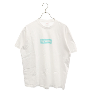 SUPREME シュプリーム 21AW × TIFFANY&Co. Box Logo Tee ティファニー ボックスロゴ プリント半袖Tシャツカットソー ホワイト