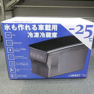 ２電源付 容量26L ポータブル冷蔵庫 冷凍 保冷器具 コンプレッサー冷却 黒鏡面ガラス天板 AVEST アベスト 送料無料 未使用に近い 売切りF