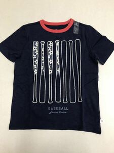 ■ＧＡＰ■新品■140■ギャップ■バット■紺■ネイビー■Ｔシャツ■野球■バースボール■バットのデザインがおしゃれです■21■4.2-1.1