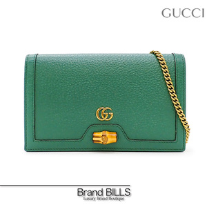 未使用品 GUCCI グッチ ダイアナ チェーン ミニ ショルダーバッグ クラッチバッグ 696817 カーフレザー ゴールド金具