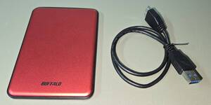 中古 buffalo ポータブルHDD 2TB USB接続 HD-PUS2.0U3-RDD