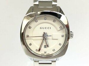 送料無料 新品未使用品 GUCCI グッチ 腕時計 142.5 YA142504 12Pダイヤ クォーツ ホワイト文字盤 シルバー 腕回り:17cm 2021年7月21日購入