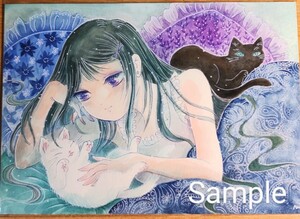 ★整理品★手描きイラスト　猫