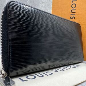 【美品】ルイヴィトン LOUIS VUITTON オーガナイザー 長財布 ラウンドファスナー エピ レザー 黒 ブラック メンズ ビジネス M63852