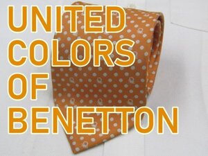 【ユナイテッドカラーズオブベネトン】 AB 372 UNITED COLORS OF BENETTONネクタイ ドット 橙色系 ジャガード