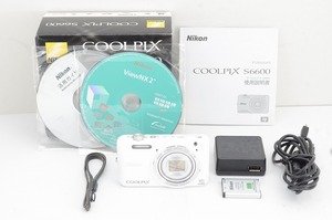 【適格請求書発行】良品 Nikon ニコン COOLPIX S6600 コンパクトデジタルカメラ ホワイト 元箱付【アルプスカメラ】240423c