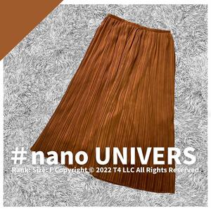 【春夏秋おすすめ】nano UNIVERS ロングプリーツスカート オレンジ きれいめ ×1906