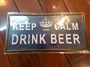 金属製ポスター★KEEP CALM AND DRINK BEER★ヴィンテージ