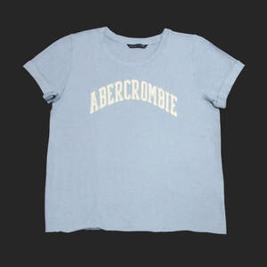 ★SALE★Abercrombie & Fitch/アバクロ★アップリケロゴ半袖Tシャツ (Lt. Blue/M)