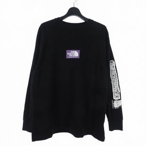 ザノースフェイス THE NORTH FACE 8OZ L/S LOGO TEE ロゴ プリント スウェット Tシャツ M ブラック 黒 NT3955N 国内正規 メンズ