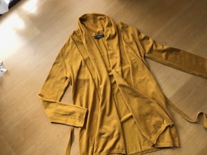 レア お洒落 良品 ZARA KNIT ザラ ニット ロング カーディガン ドレープ からし キャメル 山吹 サイズ S ~M相当