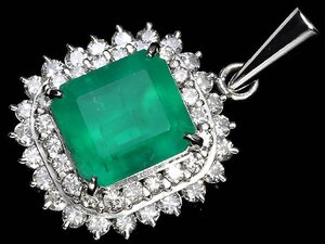 8ZU14455T【売り切り】新品【RK宝石】≪Emerald≫ 極上エメラルド 大粒2.42ct 極上ダイヤモンド 0.73ct Pt900 超高級ペンダントヘッド