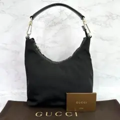 グッチ GUCCI ワンショルダーバッグ ハンドバッグ ブラック ナイロン